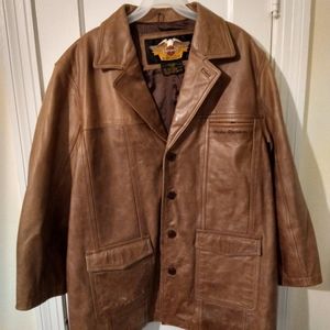 Vintage Harley Davidson Tan Leather Coat 2XL